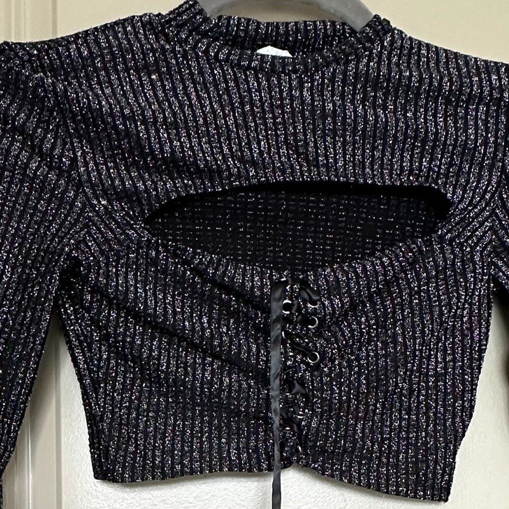 Bear Dance Shirt, M, Female, Black Sparkles